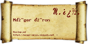 Móger Áron névjegykártya